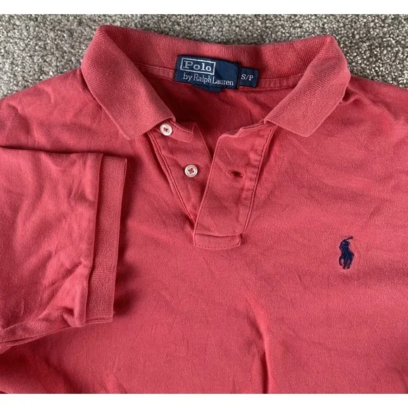 Polo Ralph Lauren Soft Touch Light Red Polo Shirt Mens S Blue Pony Preppy Work