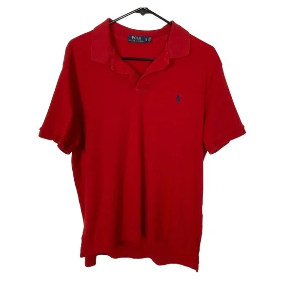 POLO RALPH LAUREN Men Short Sleeve Shirt Collard Sz XL Red Casual Golf‎ 78-14