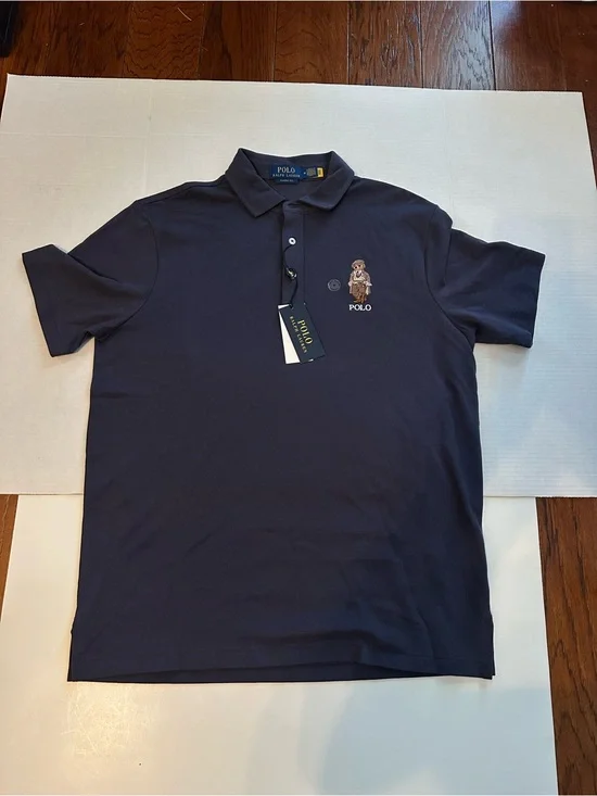 Polo Ralph Lauren Polo Bear Polo Shirt Mens M Classic Fit Navy NWT $138