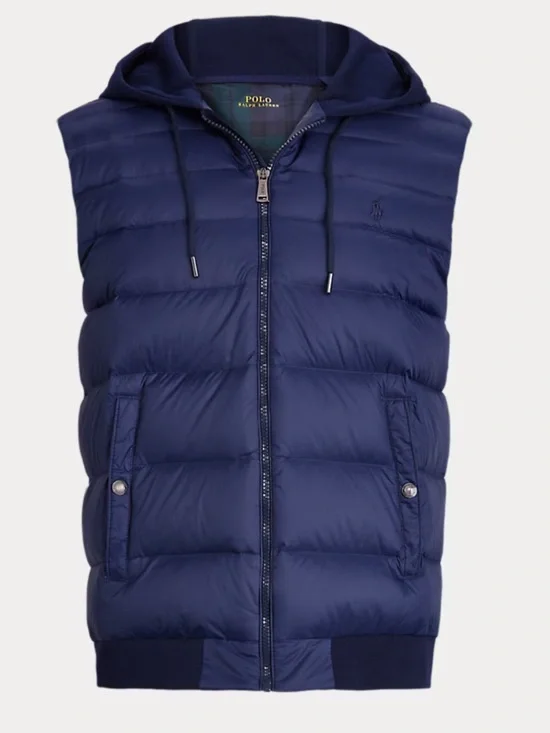 Polo Ralph Lauren navy blue down hooded vest size xxl