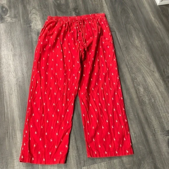 Polo men’s red pony print pajama/lounge pants size XL