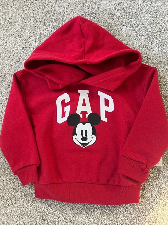 GAP x Disney -  Red Mickey Mouse Hooded Sweatshirt