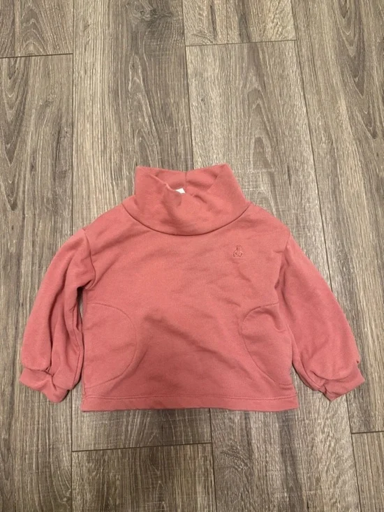 Baby Gap Girls Pink Red Mock Neck Sweatshirt Size 18-24 Months