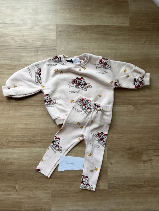 Kids Pink Minnie & Mickey Mouse Star Print Set
