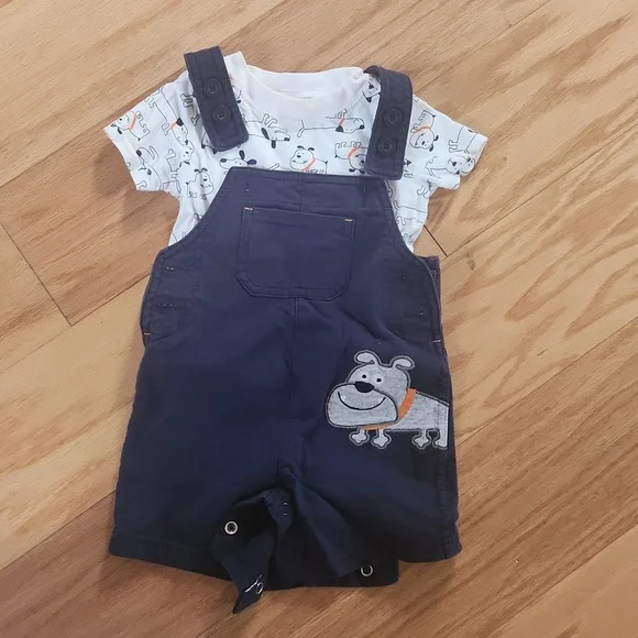 Carter's Navy Blue Dog Print Kids Matching Set 9 months