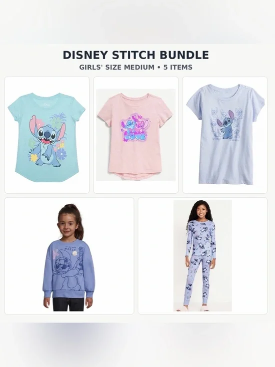 Disney Girls Stitch Bundle- Size M
