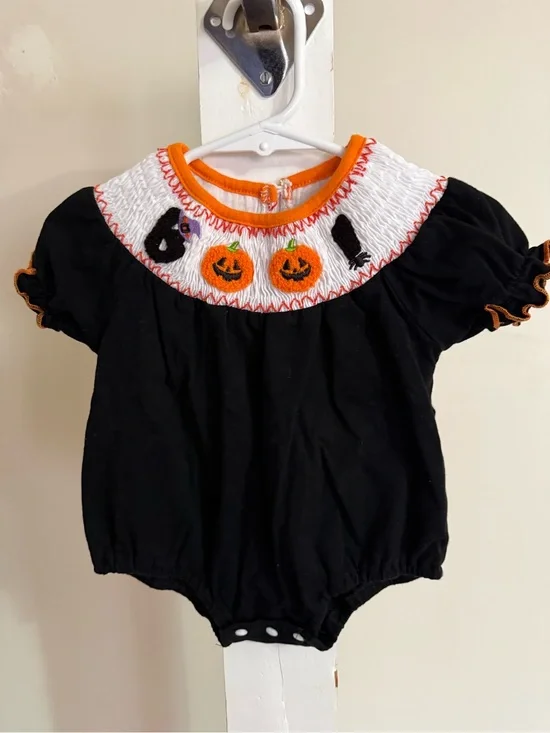Smocked Halloween Bubble Romper