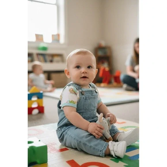 GANZ Baby Noah's Ark Diaper Shirt Bodysuit One-Piece 3-6‎ Months White religious