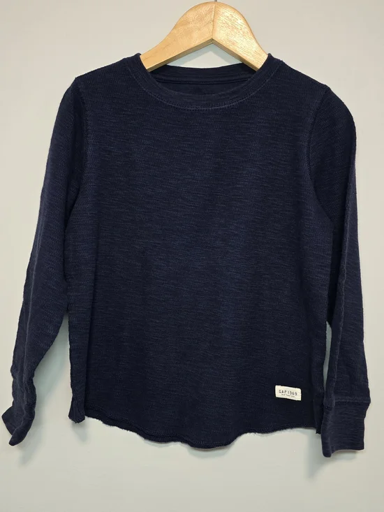 GAP Kids Navy Long-Sleeve Waffle Knit Thermal Top