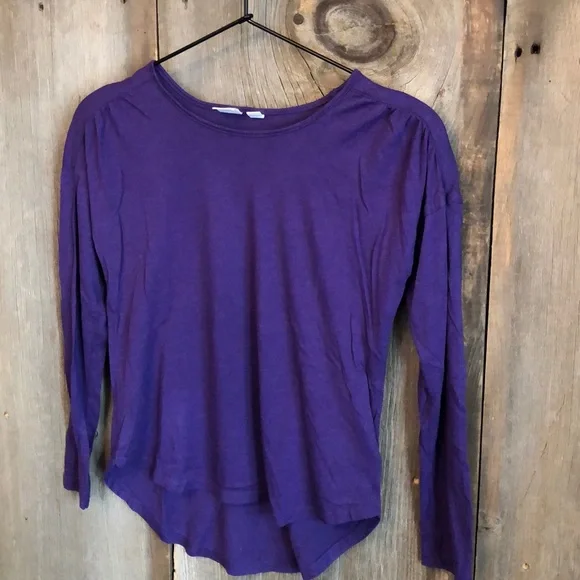Gap Purple Long Sleeve Shirred Tee XL 12