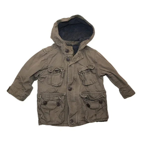 Baby Gap 18-24m Olive Green Hooded Utility Jacket