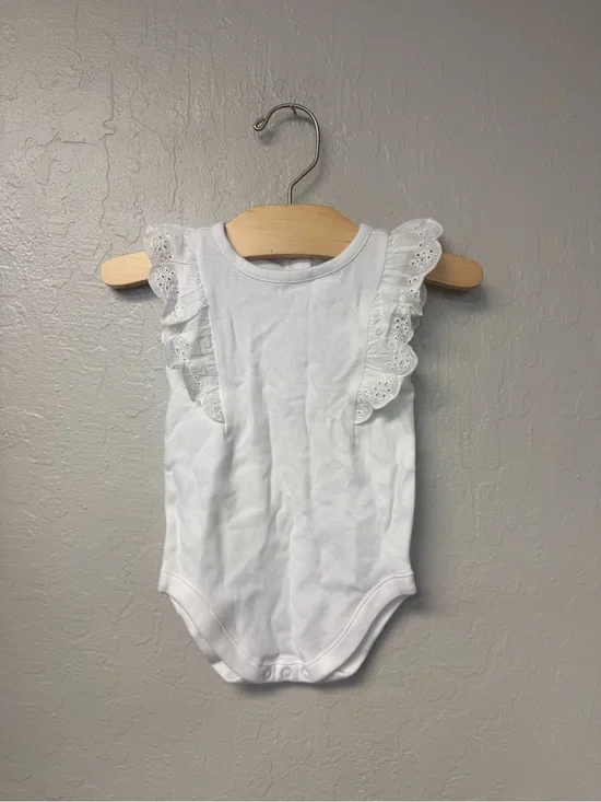$15 ADD ON janie and‎ jack white bodysuit eyelet ruffle 3-6M mayoral zara h&m
