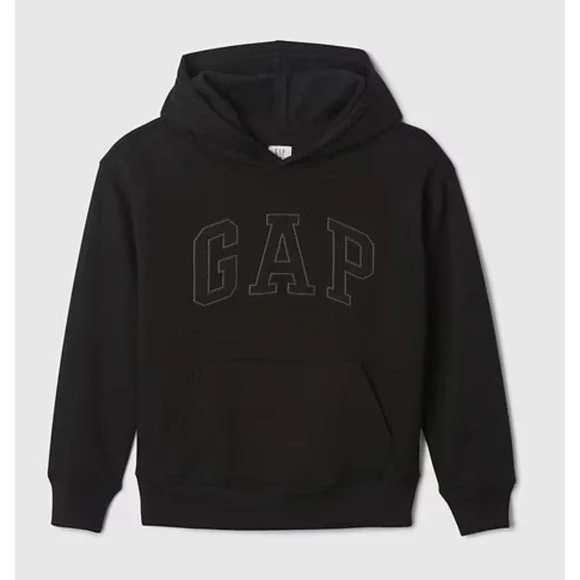 GAP Children Logo Hoodie Pullover Sweatshirt, True‎ Black, Medium