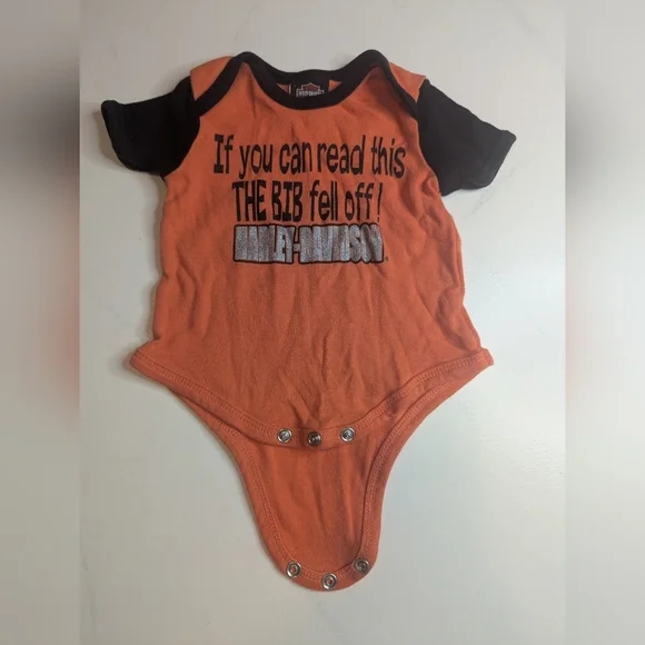 Harley Davidson Baby One Piece 0-3 Months If you can read this the BIB fell off