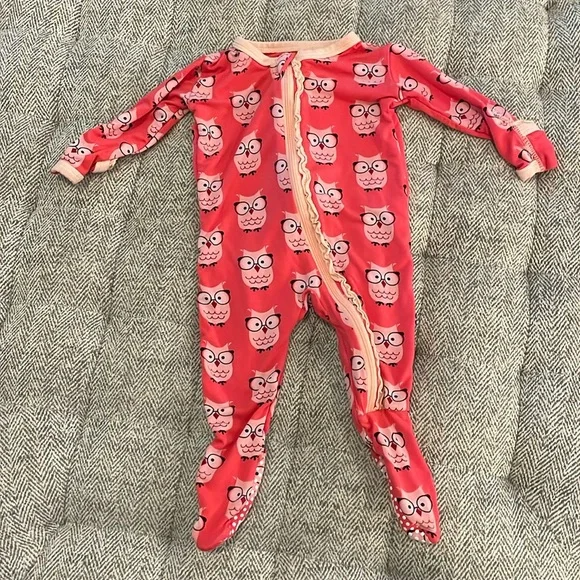 Kickee Pants owl footed one piece size 3-6 mths