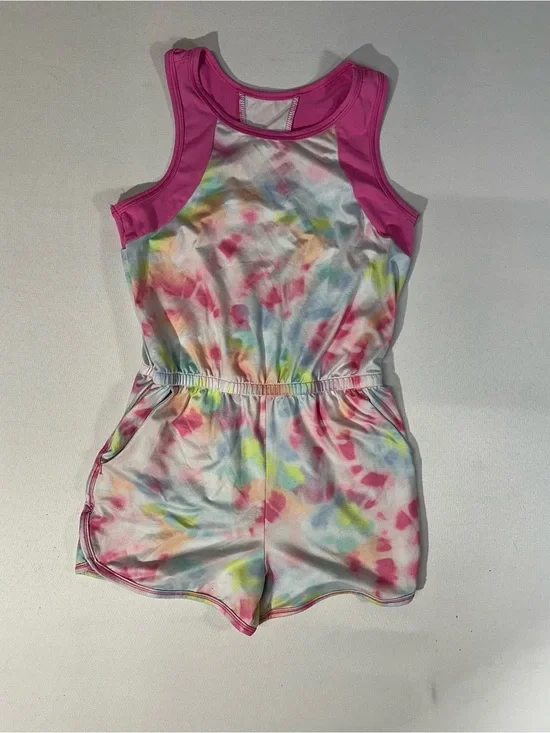 Jumping Beans Girls Size 8 Tie Dye Active Romper Pink Athletic