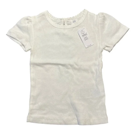 Baby GAP Cream Scallop Neck Top Size 4 New with Tags