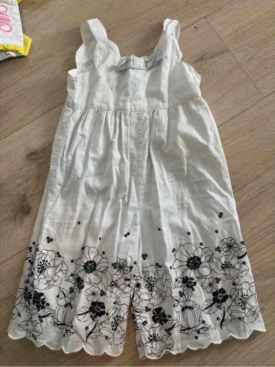 Janie and Jack Cotton Jumpsuit with Black Floral