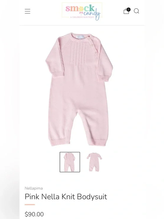 Nellapima Pink Knit Baby One-Piece Romper