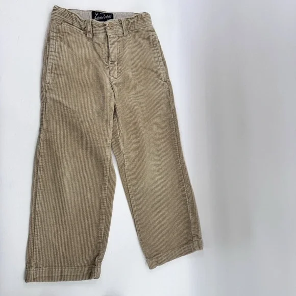 Vintage Gap Kids Corduroy Pants Boys Sz 5 Khaki Wide Wale Y2K Baggy Adj Waist