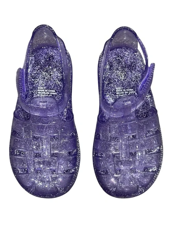 Gap Toddler Girl Purple Glitter Jelly Sandals Sparkle Summer Shoes Size 8