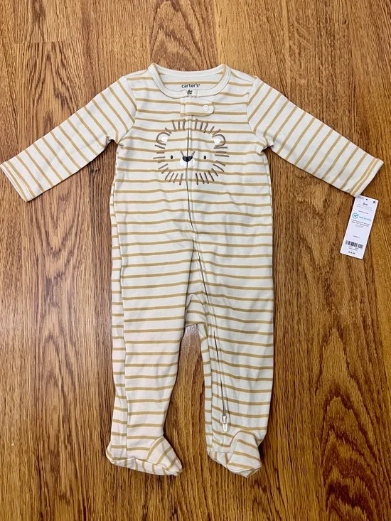 Carter’s Baby 6M Lion Stripe Footed Sleeper Pajamas 2-Way Zip NWT