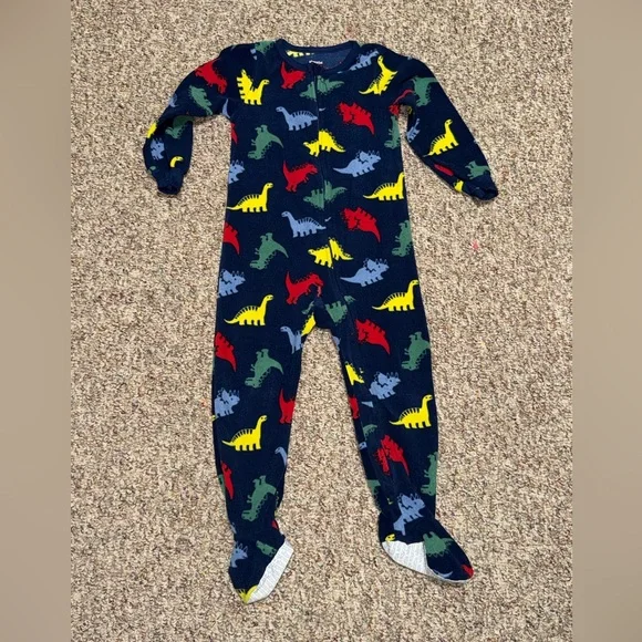 Boys, girls size 4T Absorba Multicolor Dinosaur Kids Footie Pajama‎ sleep bed