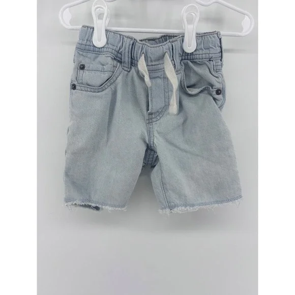GAP Denim Toddler Boys Light Wash Frayed Hem Elastic‎ Waist Shorts 4 Years