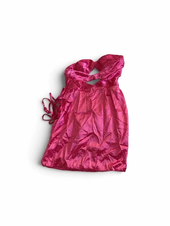 Girls' Hot Pink Sparkle One-Piece Dress