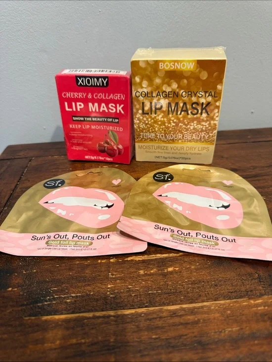 Lip Mask Trio Pack - Gold & Pink Hydrating Lip Masks