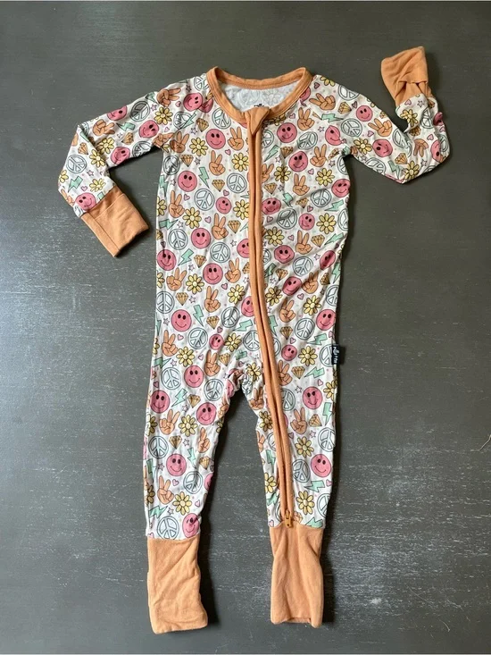 6-12m Millie + Roo Bamboo Zippy in Groovy Summer