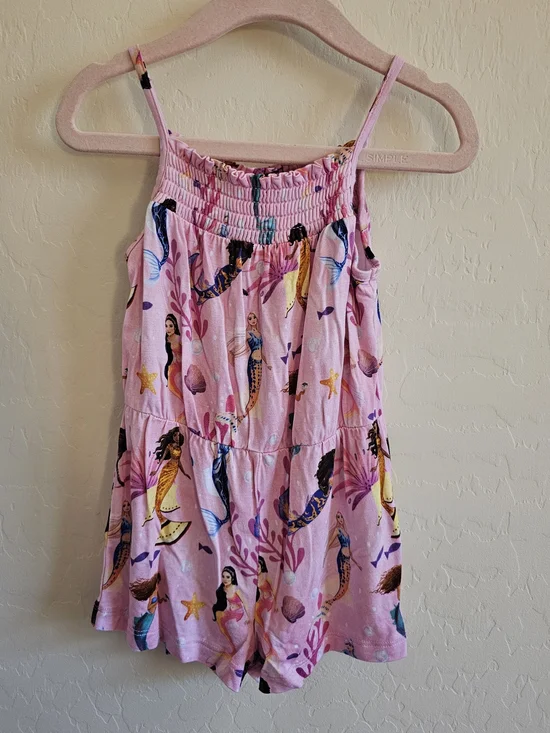 Posh Peanut The Little Mermaid Smocked Jumpsuit 3T-4T