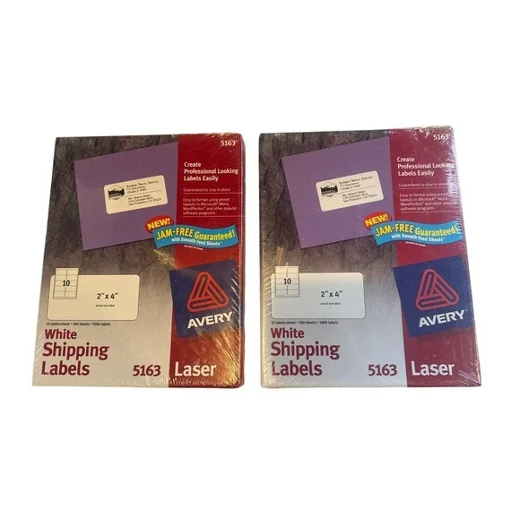 Avery White‎ Shipping Labels 5163 Laser 2
