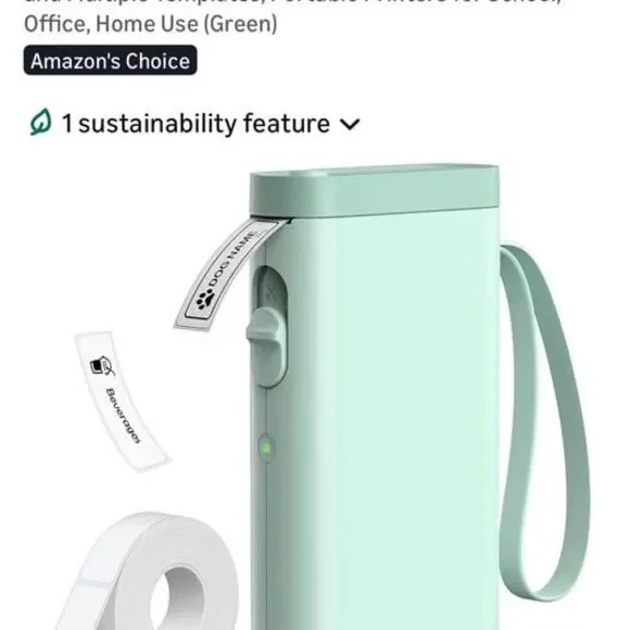 Portable Bluetooth‎ Label Maker Thermal Printer Mint Green for iOS Android