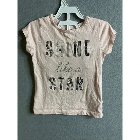 Carters tee Shirt Girls 4T‎ Shine Like A Star Sequin Graphic Tee Shirt