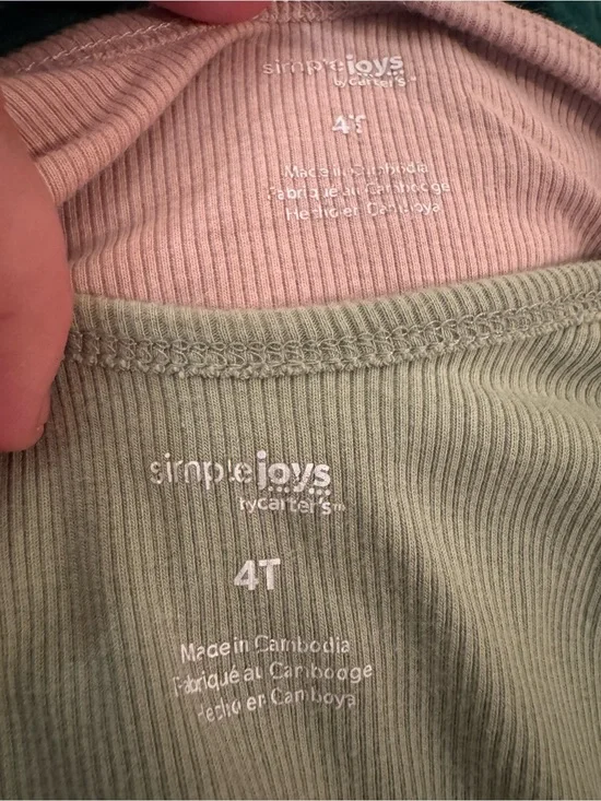 Carter's 2-Pack Ribbed Dresses in Pink and Sage - 4T C3