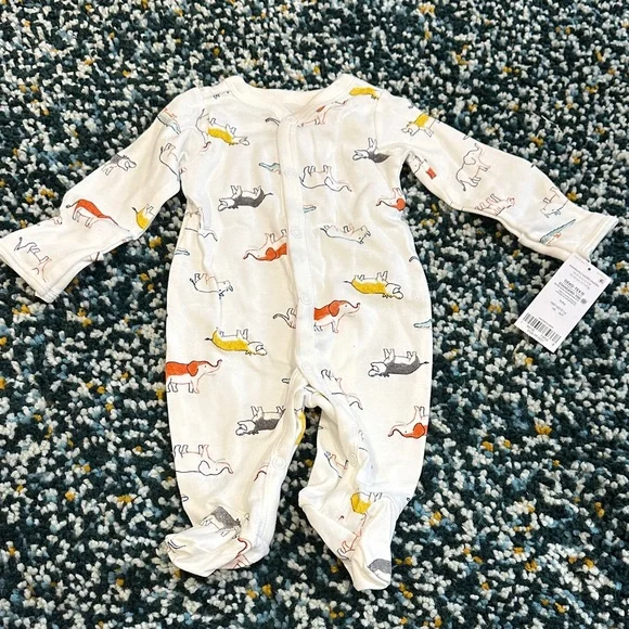 NWT Carter's Baby Colorful Animal Print Zip Footed Sleeper Pajamas