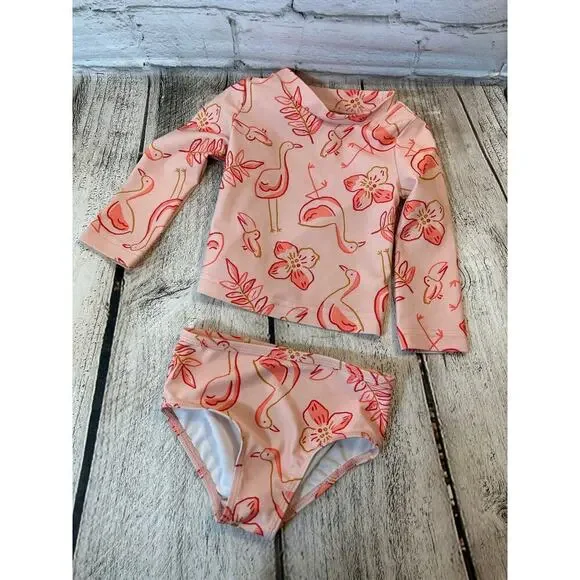 CARTER’S Girl’s 2-Piece Rashguard Swim Top & Bottoms / Size: 9 Months