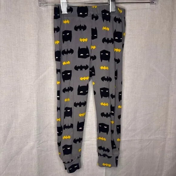 Batman Toddler Pajama Pants 4T Gray Black Yellow Comics