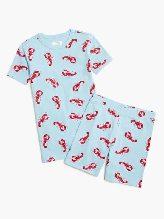 New boys 12 J.Crew Factory Crewcuts short-sleeve Lobster pajama set shirt shorts