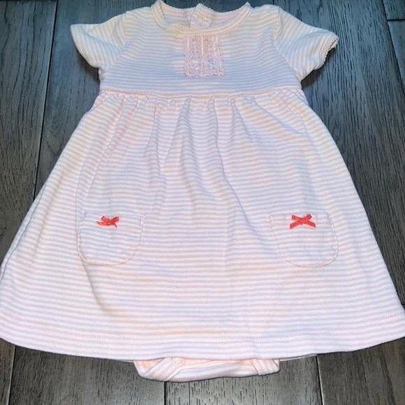 Carters short sleeve striped onesie dress