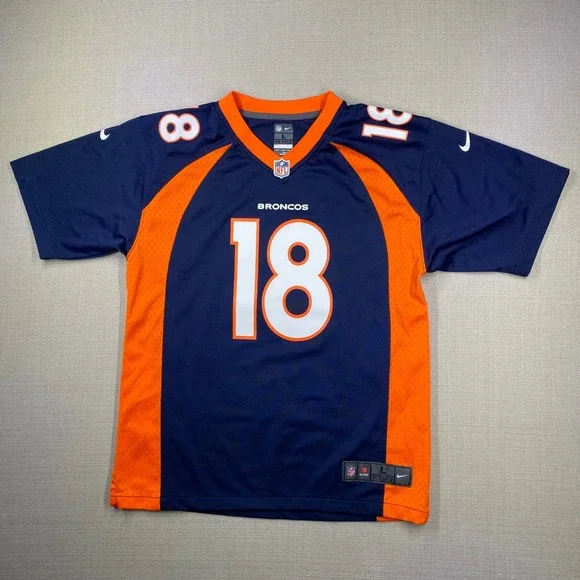 Nike NFL Denver Broncos Peyton Manning 18 Jersey Youth Large 14-16 On Field