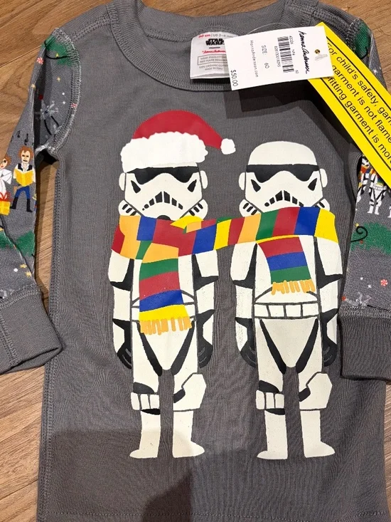 Hanna Andersson Holiday Star Wars Carollers Organic Pajama Set Baby Size 3-6 Mos