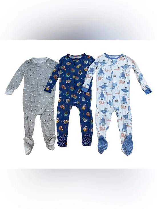 Magnetic Me Size 12-18 Months Animal Print Footie Modal Pajamas Bundle