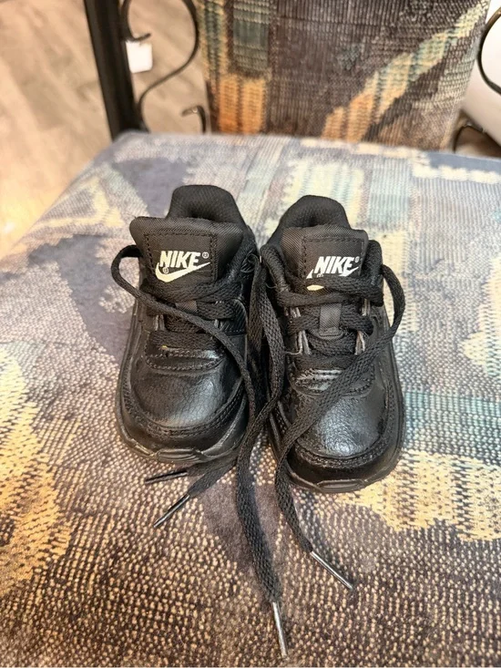 Nike Black Kids Sneakers with White Swoosh