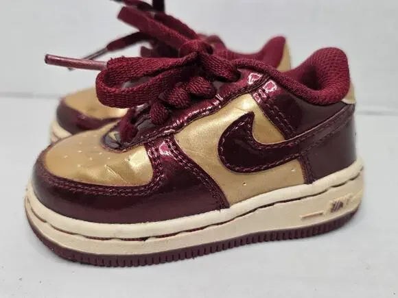 Nike Air Force 1 Low Fsu Toddler Size 4C Iron Man Red & Gold TD Shoes 314194-601