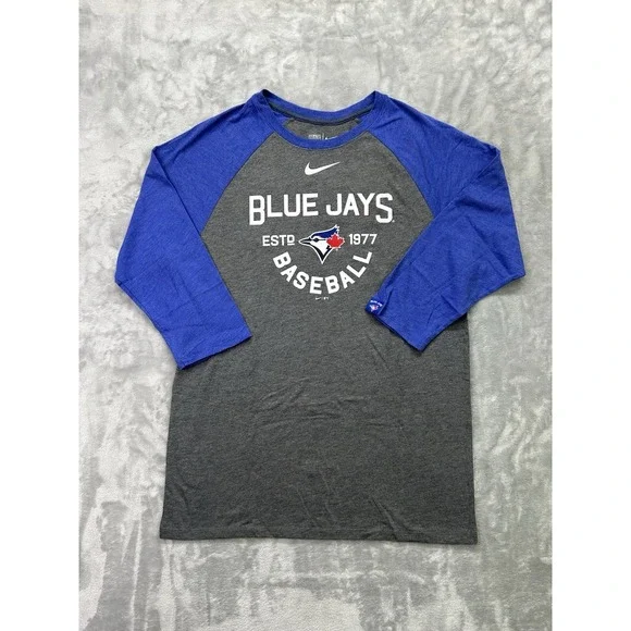 Toronto Blue Jays Nike Tee Mens Size Med Blue Jersey Sleeve Shirt Baseball MLB
