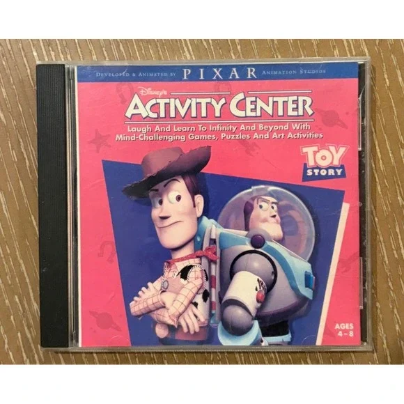 1996 Disney Toy Story Activity Center PC CD-ROM Game Windows Mac Pixar Vintage