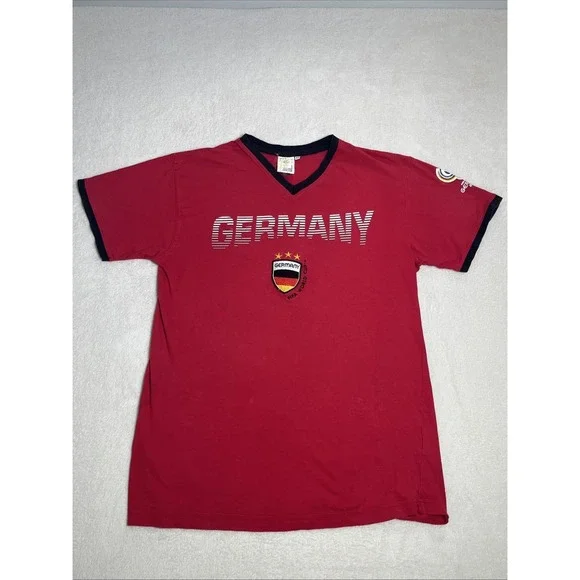 Vtg 2006 Fifa World Cup Germany Red/Black Football Soccer‎ Shirt Men's Sz Medium