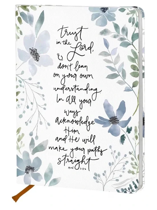 Floral Inspirational Hardcover Journal -Proverbs 3:5-6